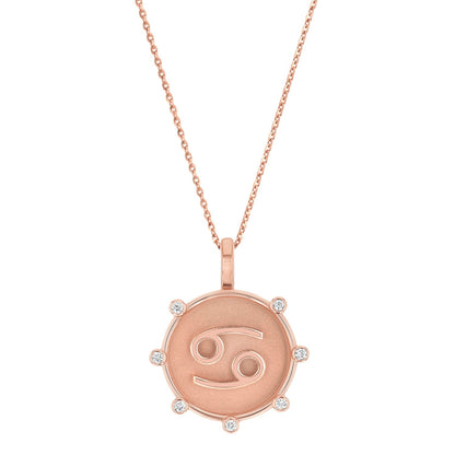 Zodiac Medallion Necklace - Lotus Diamond