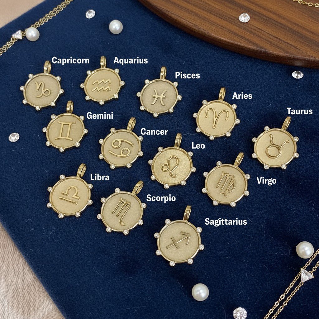 Zodiac Medallion Necklace - Lotus Diamond