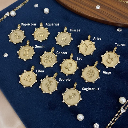 Zodiac Medallion Necklace - Lotus Diamond