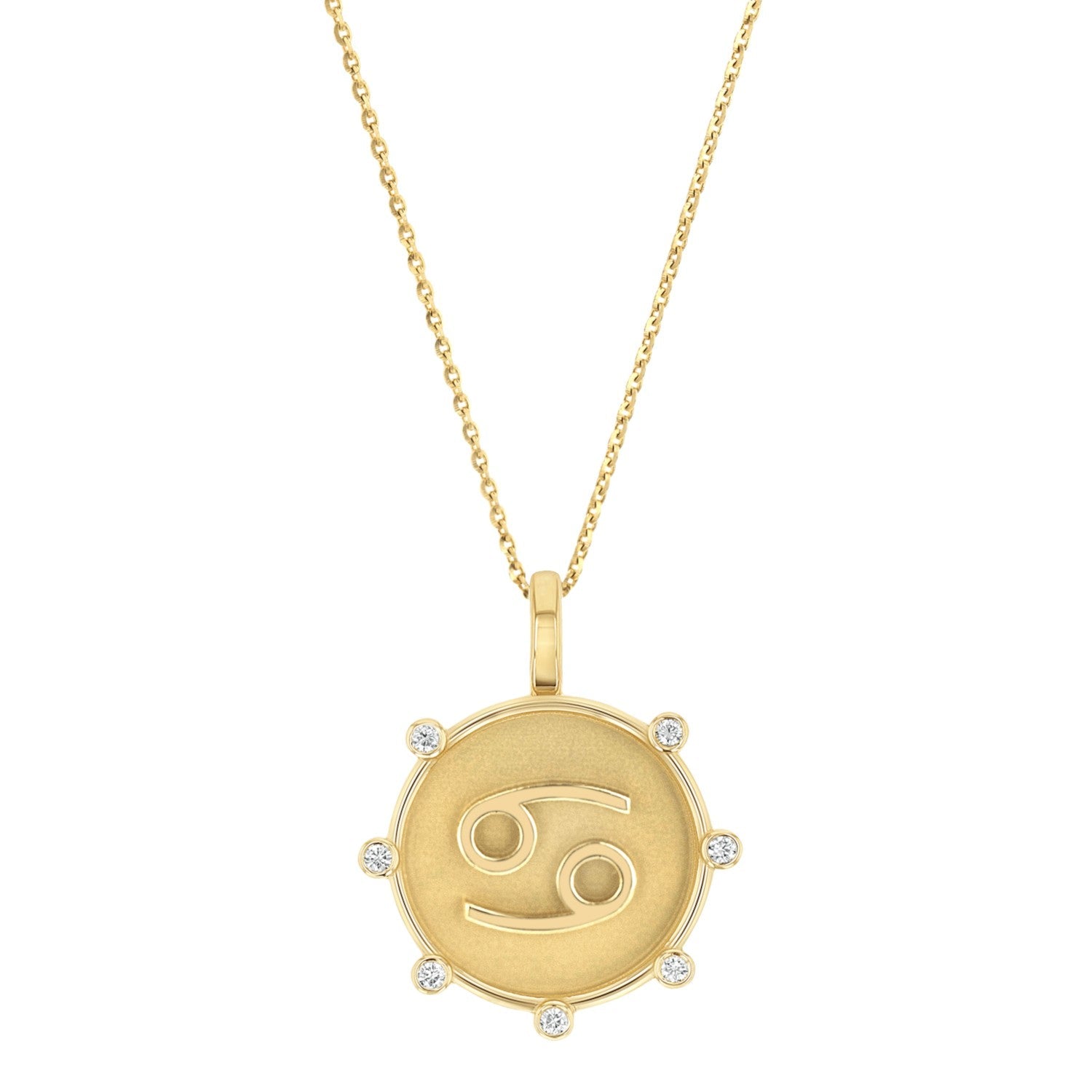Zodiac Medallion Necklace - Lotus Diamond