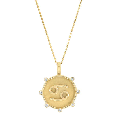 Zodiac Medallion Necklace - Lotus Diamond