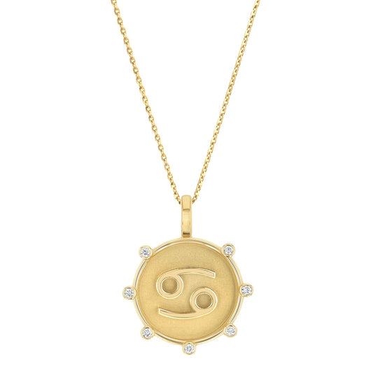 Zodiac Medallion Necklace - Lotus Diamond