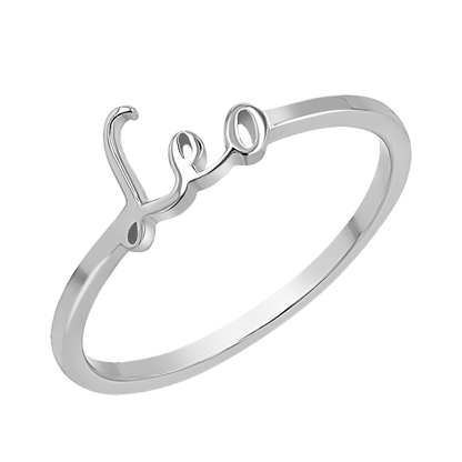 Zodiac Script Ring - Lotus Diamond