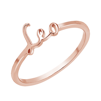 Zodiac Script Ring - Lotus Diamond