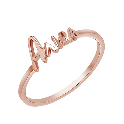 Zodiac Script Ring - Lotus Diamond