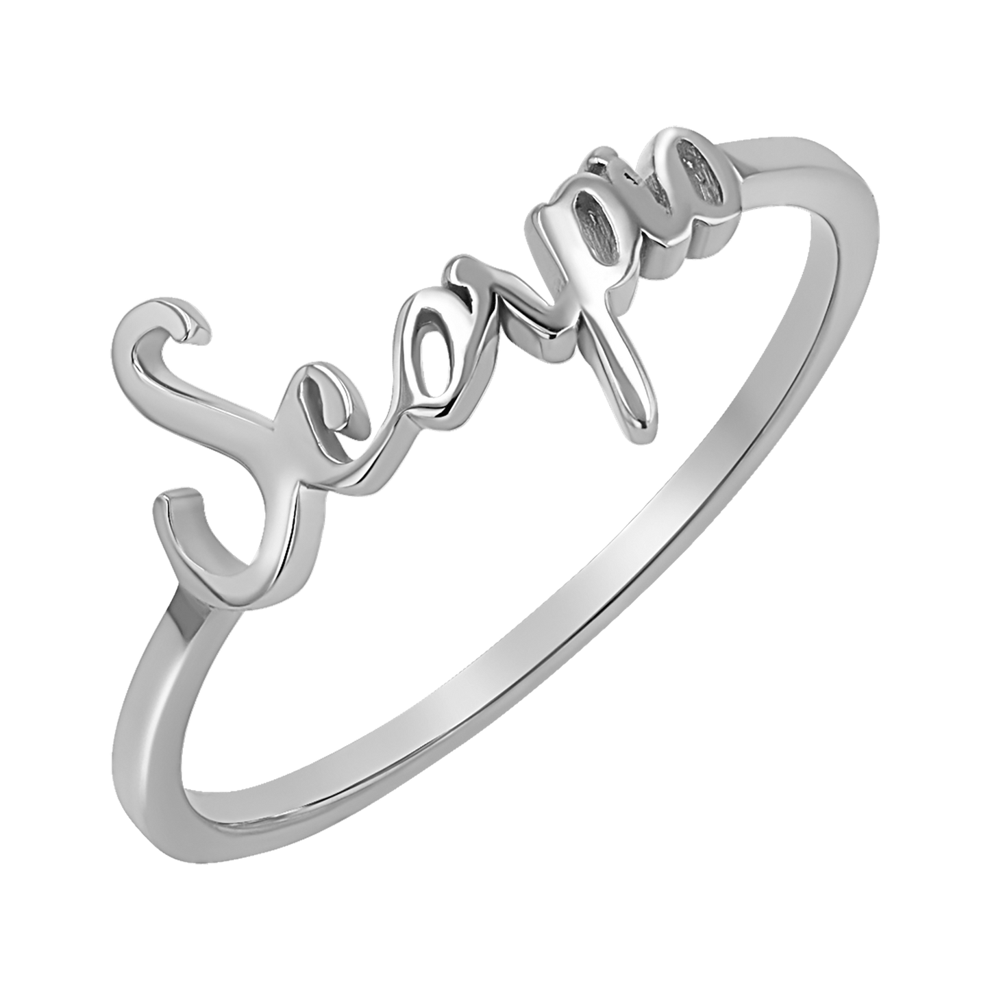Zodiac Script Ring - Lotus Diamond