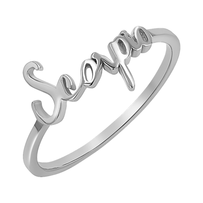 Zodiac Script Ring - Lotus Diamond