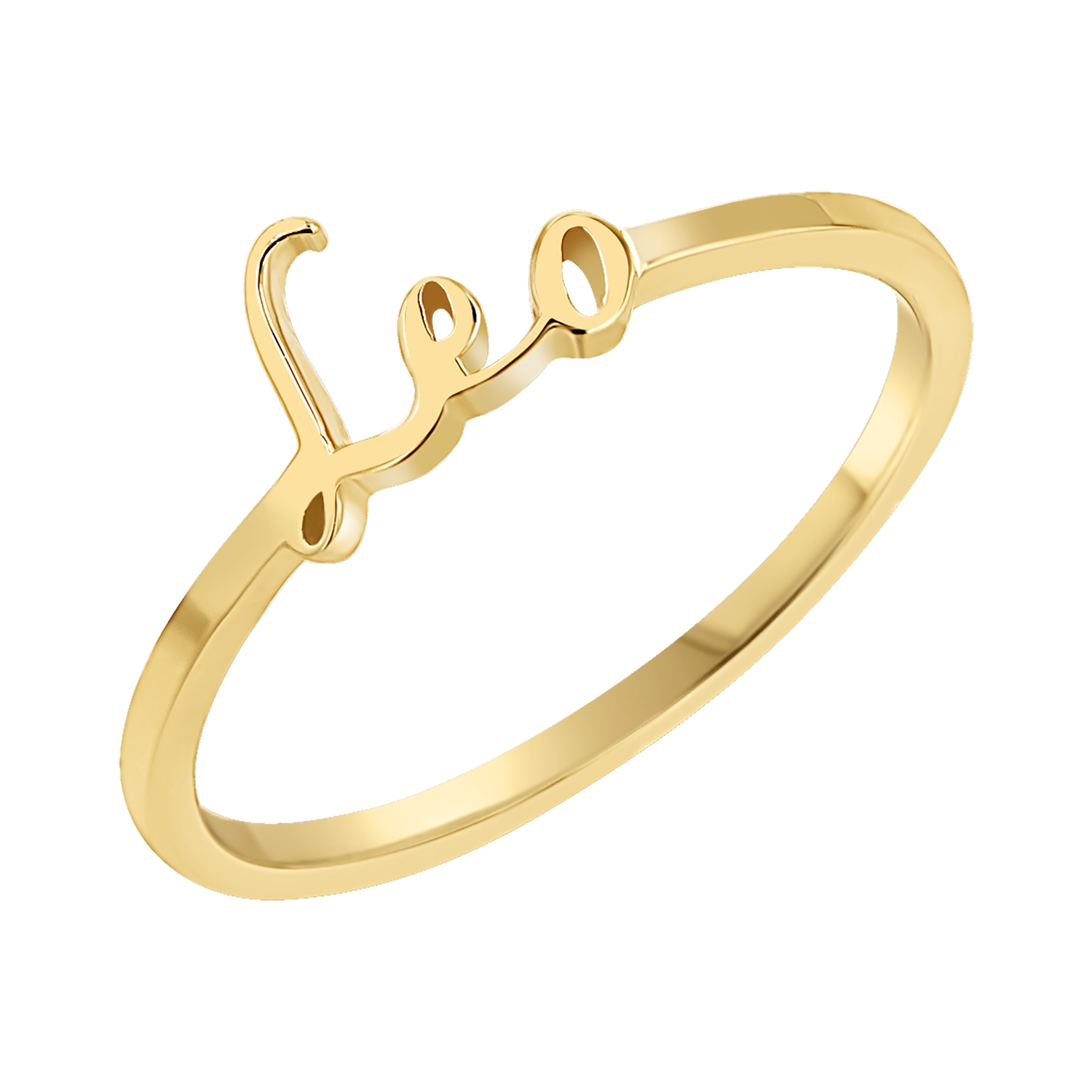 Zodiac Script Ring - Lotus Diamond