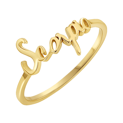 Zodiac Script Ring - Lotus Diamond