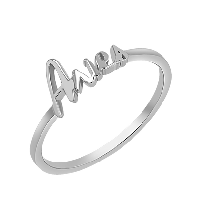 Zodiac Script Ring - Lotus Diamond