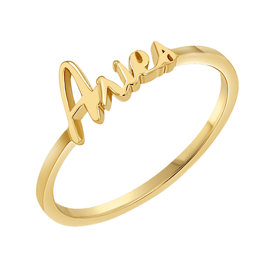 Zodiac Script Ring - Lotus Diamond