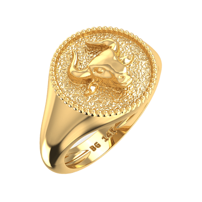 Zodiac Signet Ring - Lotus Diamond
