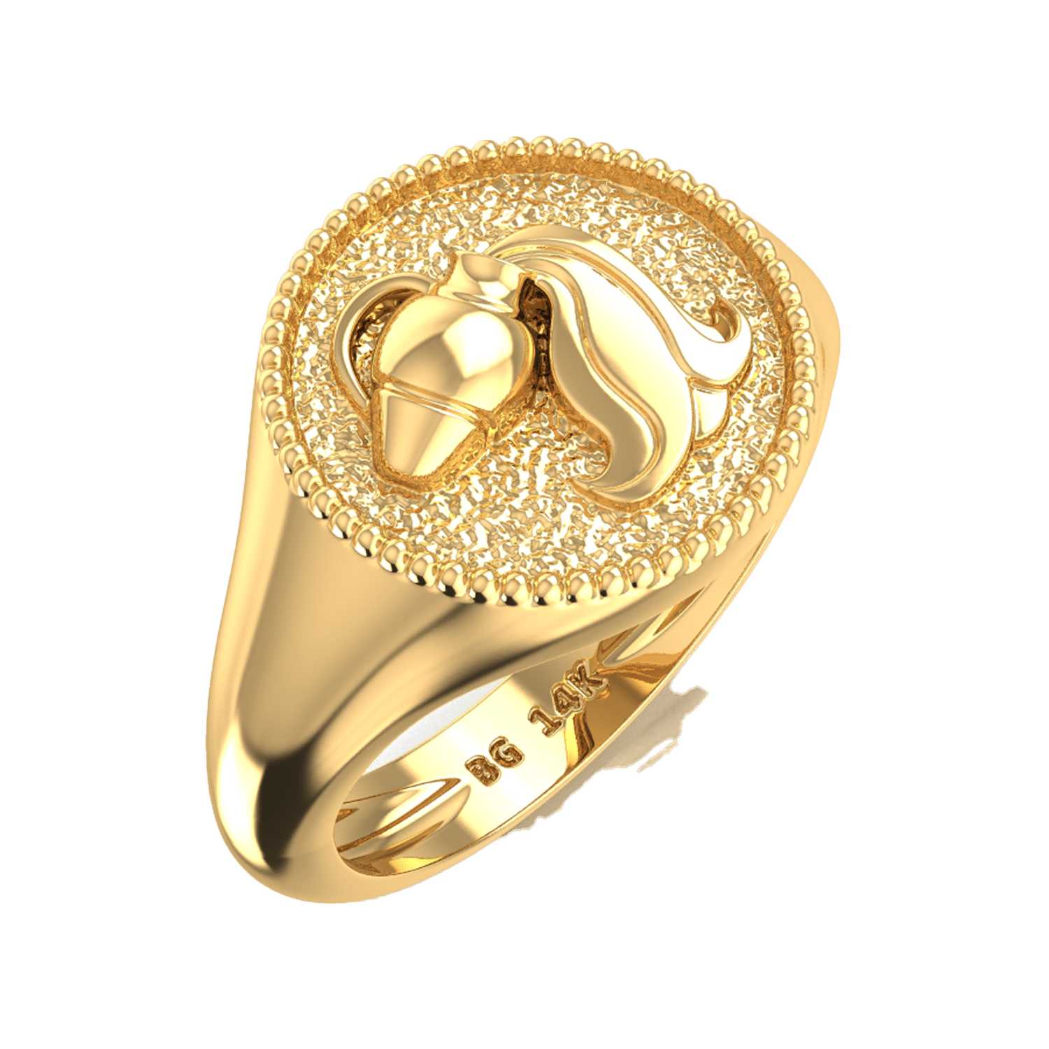 Zodiac Signet Ring - Lotus Diamond