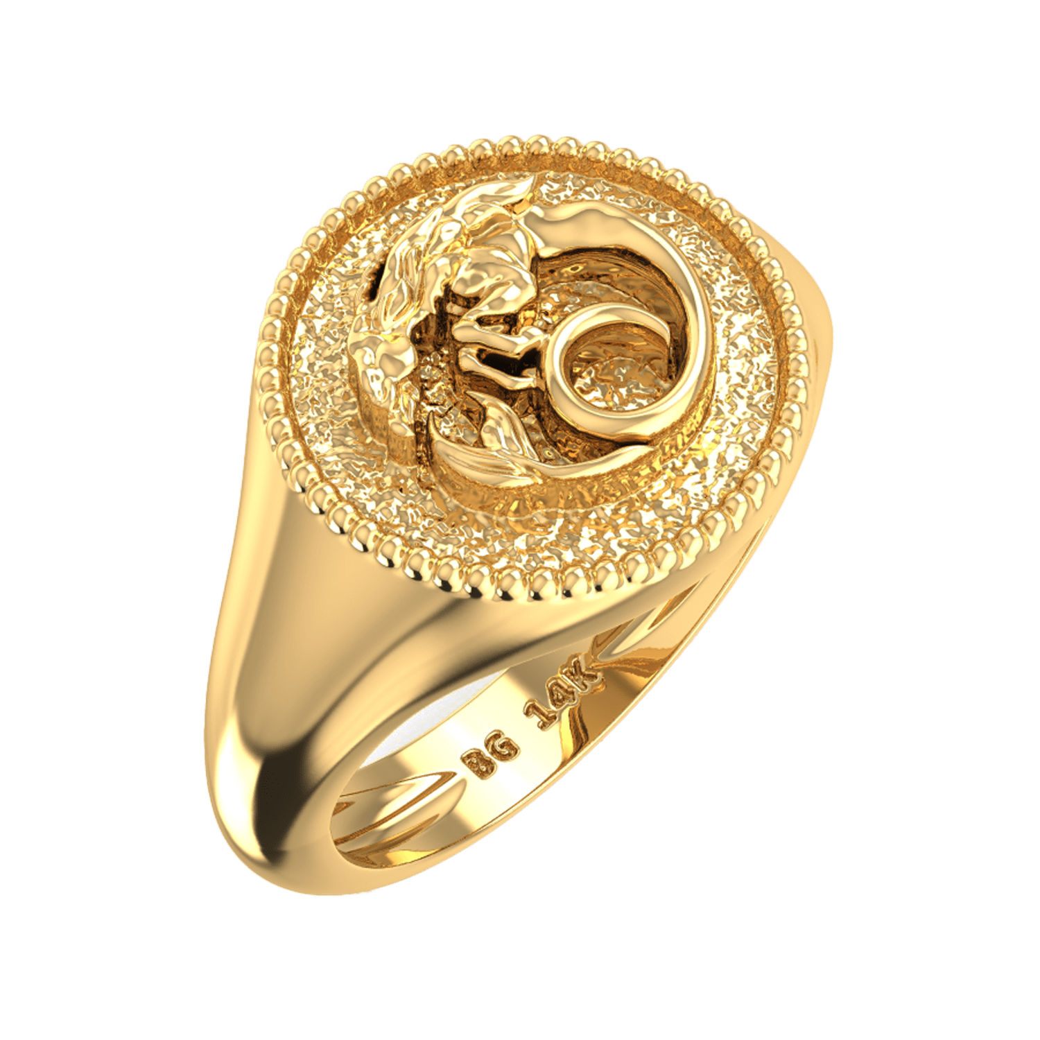 Zodiac Signet Ring - Lotus Diamond