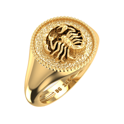 Zodiac Signet Ring - Lotus Diamond