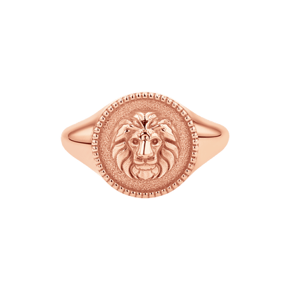 Zodiac Signet Ring - Lotus Diamond