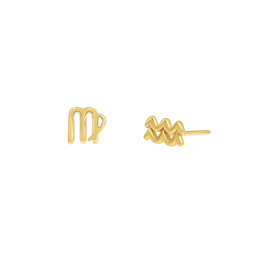 Zodiac Stud Earrings - Lotus Diamond