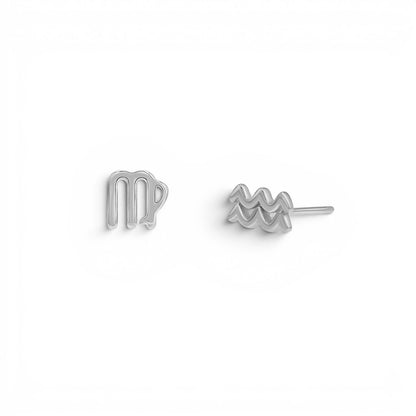 Zodiac Stud Earrings - Lotus Diamond