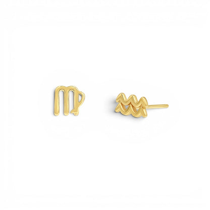 Zodiac Stud Earrings - Lotus Diamond